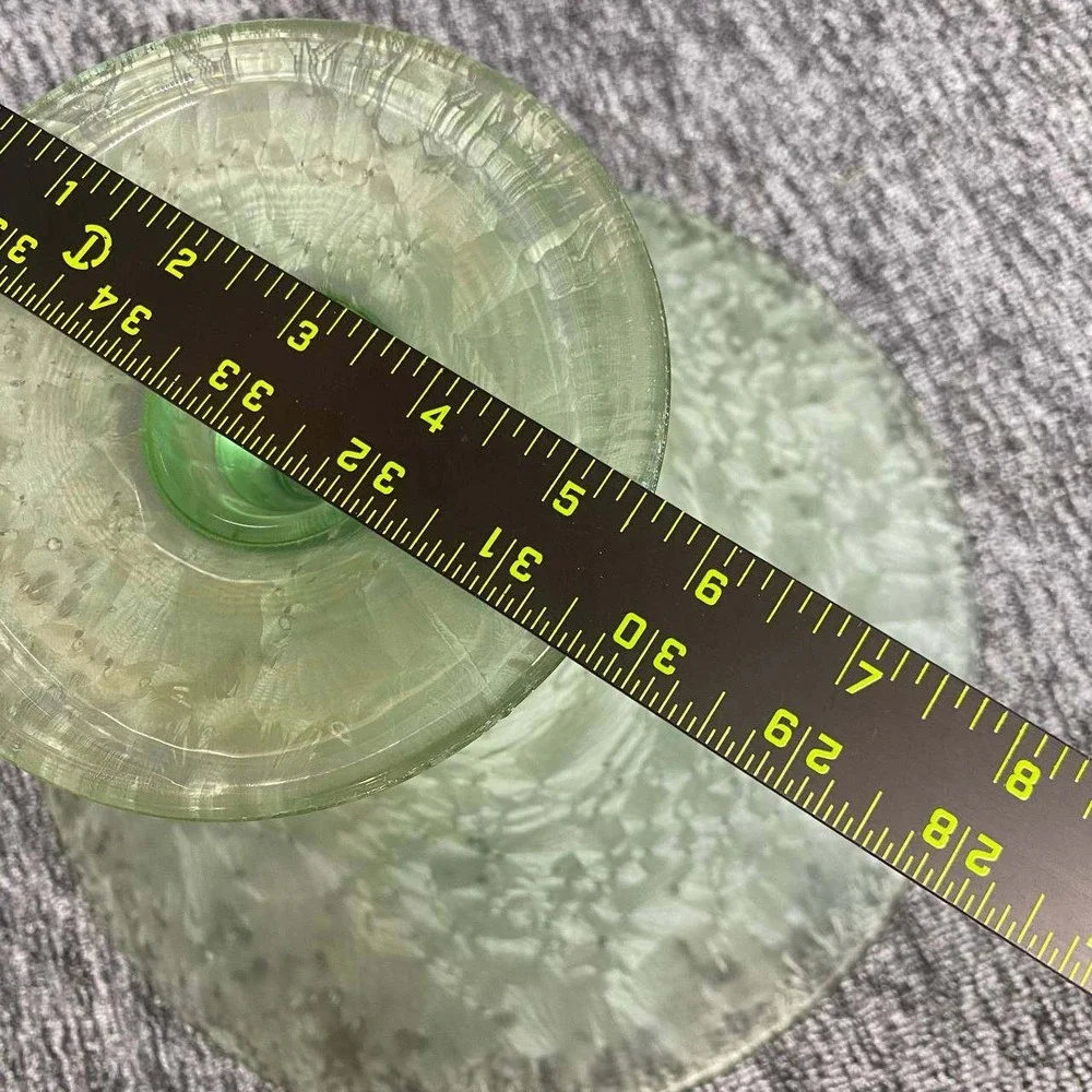 Spain Recycled Glass Vase Large‎ Green Mottled Art Glass Spain Centerpiece